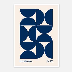 Galrie Bauhaus 1919 - Elegant Minimalist Geometric Art Print for Modern Interiors, Poster Only, A0 84 x 119cm (33 X 47inch)