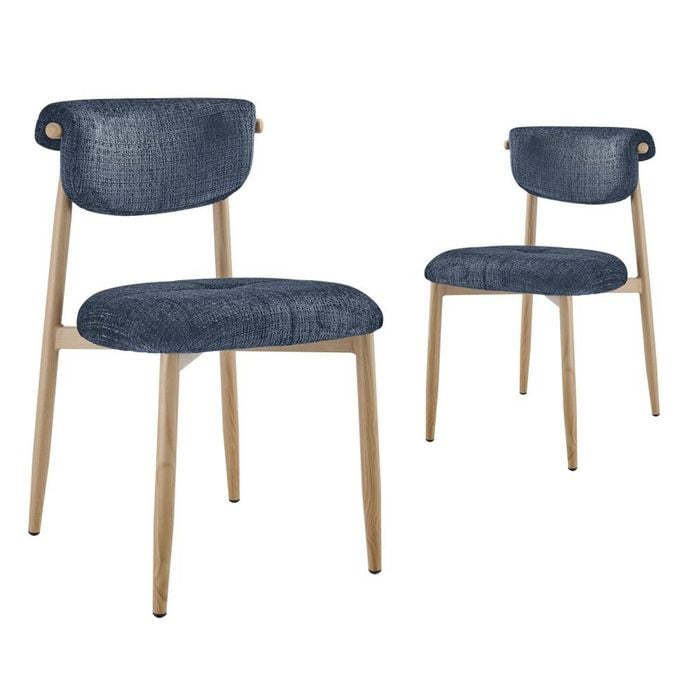 Sanya Dining Chairs Pair (set Of Two) Blue And Oak