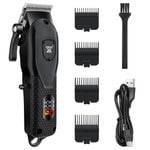 NNEOBA Professional Cordless Hair Clipper Set Wet & Dry Grooming Kit Black