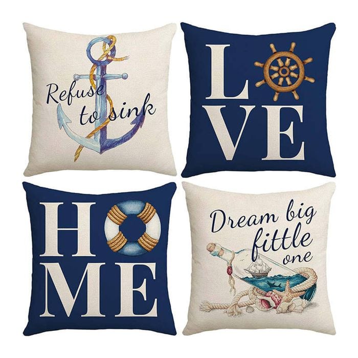 Catzon 4 Pcs Summer Decorative Throw Pillow Covers for Bedroom Living Room 45X45cm