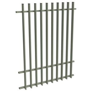 ProtectorAl 0350-1200W x 1500H Pale Eucalypt Aluminium Radiator Pool Fence Panel with mid rail