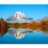 A Mountain Is Reflected in A Lake  Print 100% Australian Made 75 x 50cm  (Stretched)