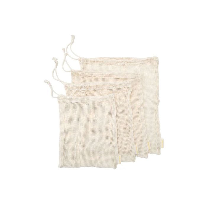 J Elliot Home Lemonade Karma Set of 4 Cotton Natural Mesh Storage Bag Set