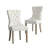 Oikiture 2x Velvet Dining Chairs Beige