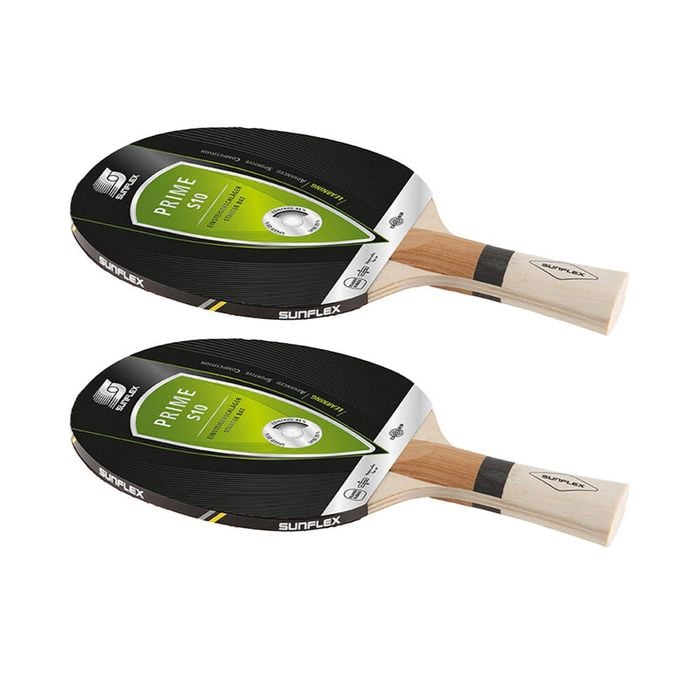 2PK Sunflex Prime S10 Table Tennis Bat/Paddle for Starters No Sponge Pips Out