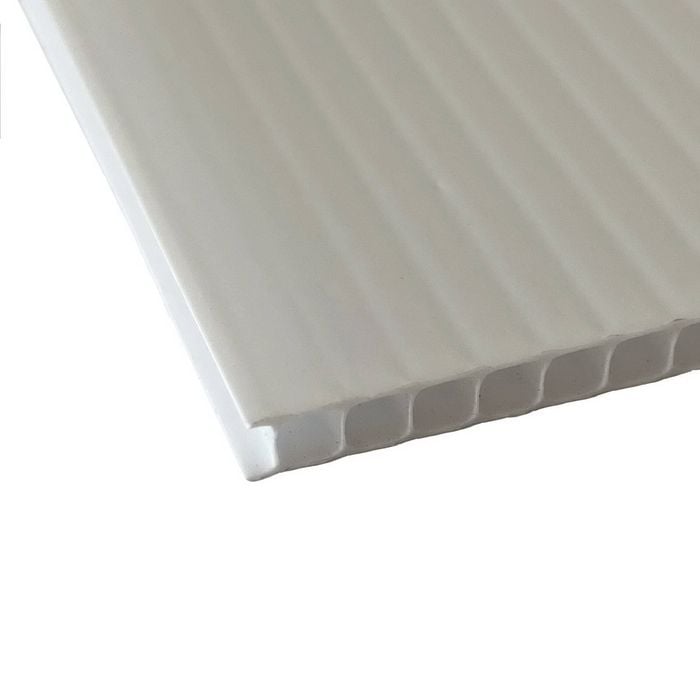 Tunnelcore 2250 x 1220 x 8mm UV White Translucent Double Wall PP Flute Board