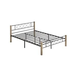 Mingle Wood & Metal Queen Bed Frame – Maple And Black