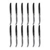 12pc Laguiole Etiquette Stainless Steel Table Knife Set 23.5cm Marble Grey