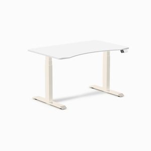 Desky Dual Ergo Edge Sit Stand Desk Wheat Frame 120cm