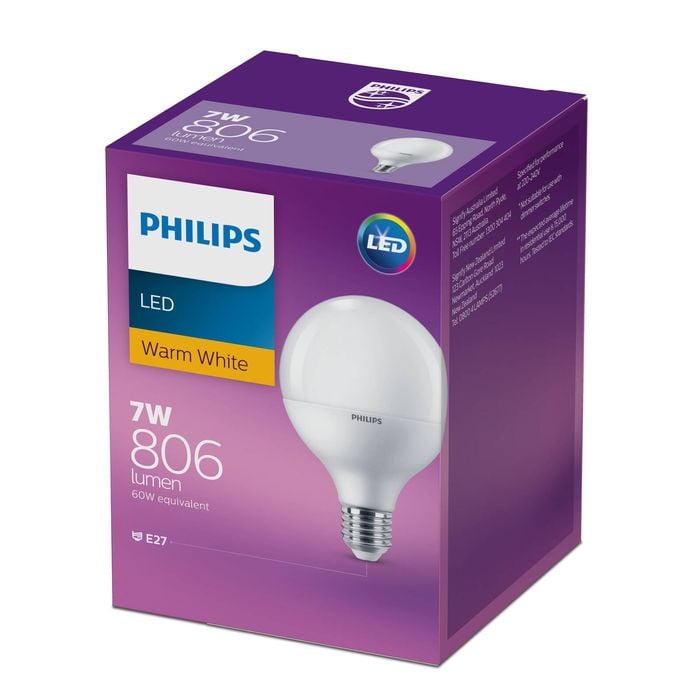 Philips G93 E27 LED 806Lm Warm White 7W Globe Bunnings Australia