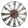 Salesbay 60cm Silent Wall Clock Windmill Industrial Rustic Metal Vintage Decor