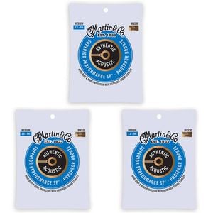 3PK Martin Guitar MA550 Authentic Acoustic Strings 92/8 Phosphor Bronze Medium