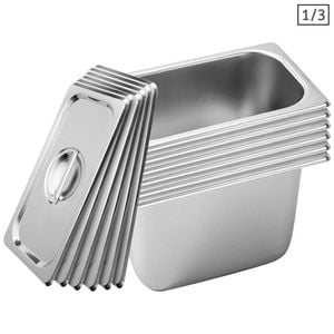 SOGA 6X 1/3 GN Pan 20cm With Lid – Stainless Steel