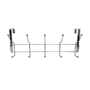 Adoored 10 Hook Satin Chrome Over-The-Door Deco Hook Rack