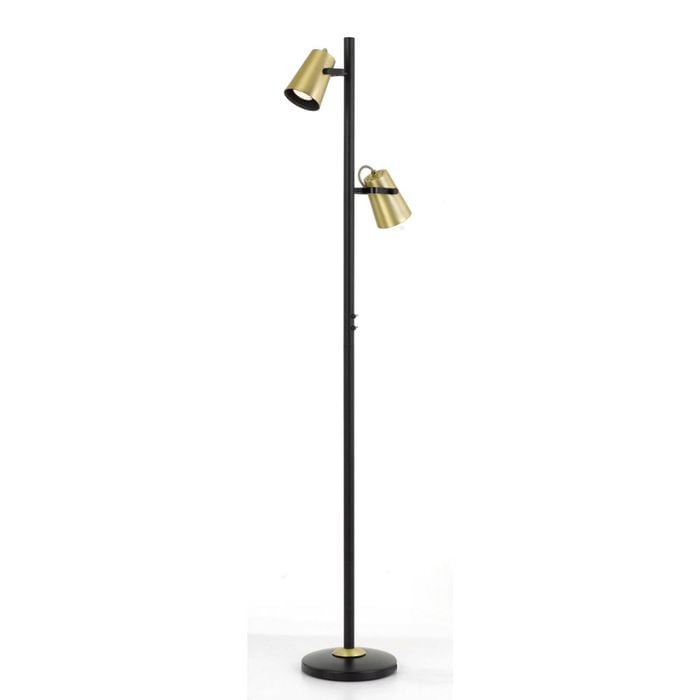 Telbix Deny Contemporary Standing Floor Lamp Light Metal Black Gold