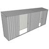 Build-a-Shed 0.8 x 5.2 x 2m Skillion Shed with Double and Single Sliding Side Doors - Zinc