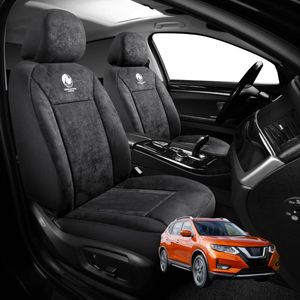 Australian Goose Edition Front Seat Covers for Nissan X-TRAIL 2014 - 2022 (T32) - Suede, Universal Fit - Black