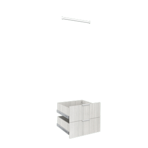 Lugna Mist 2 Drawer 1 Hangrail Insert Kit - Fits 600 x 580mm Cabinet Shell