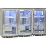Rhino Stainless Glass 3 Door Bar Fridge - GSP3H-SS