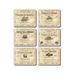Cinnamon Cork Backed Coasters Set of 6 Wine Labels