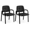 Costway Guest Chair Set Of 2 Leather Waiting Room Dining Office Reception