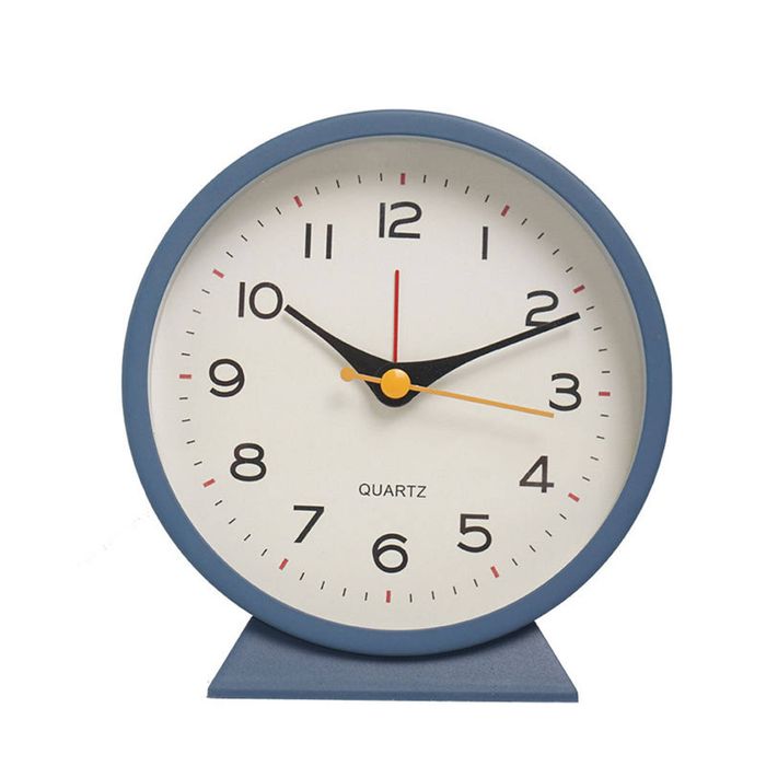 Catzon Analog Alarm Clock With Light Slient Battery Operated-blue