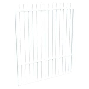 ProtectorAl 1201 - 1500 x 1800mm Pearl White Aluminium Garden Gate Picket Top with Mid Rail