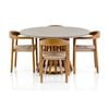Burleigh Round Indoor Outdoor Concrete Look Dining Setting with Kotara Chairs