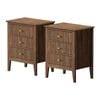 Oikiture Bedside Tables Set of 2 Nightstand Walnut