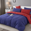 Fabric Fantastic 1000tc Reversible Queen Size Blue And Red Quilt/duvet Cover Set