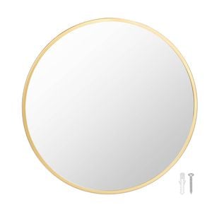 Yezi Wall Mirror Round Bathroom Decor Large Vanity Makeup Mirrors Frame 50cm