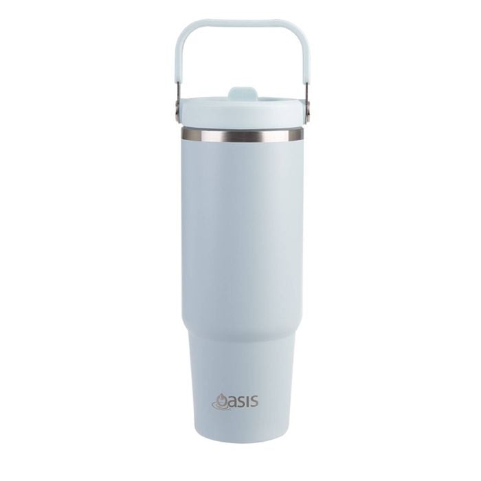 Oasis Stainless Steel Voyager Tumbler with Handle 900ml - Sea Mist