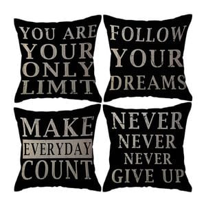 Catzon 4 Pcs Abstract Throw Pillow Covers Linen Modern Art Decor Pillowcase-Set 9