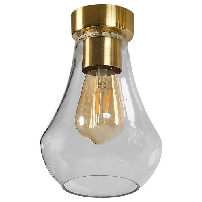 Brilliant 20cm Brass And Glass Siene Batten Fix Shade