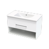Clearlite 900mm Ultra Gloss White Cashmere Draw Open