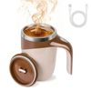 Catzon Self Stirring Coffee Cup 380ml Usb Automatic Magnetic Mixing Mug With Lid-brown