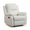Duke Single Seater Manual Recliner Chair Genuine Leather Off White