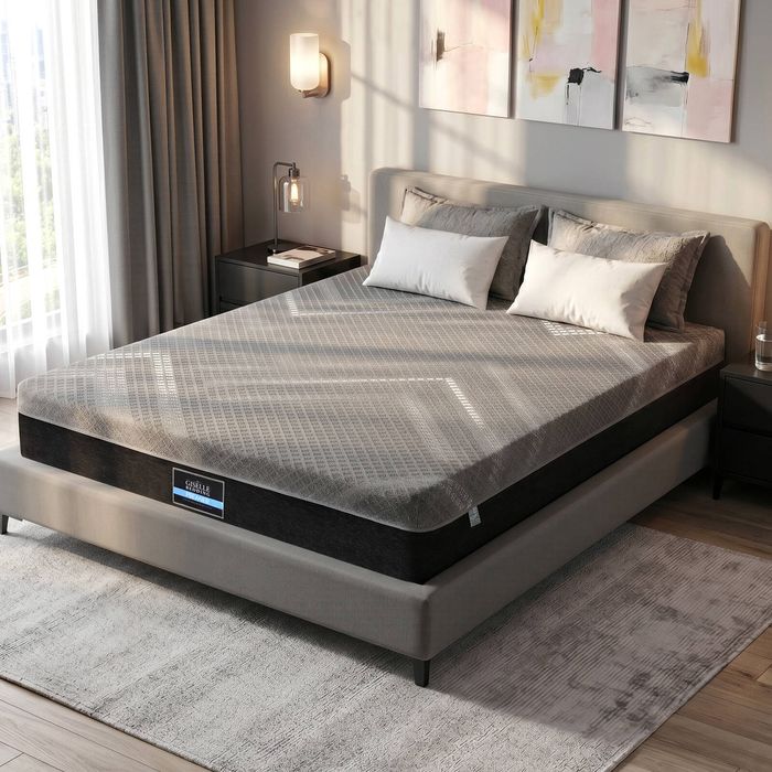 Giselle Queen Mattress 26cm Firm Pocket Spring Dual Edge Support Grey