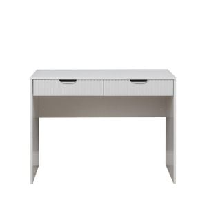 European Cabinetry White Fluted Pull Black Odessa Desk