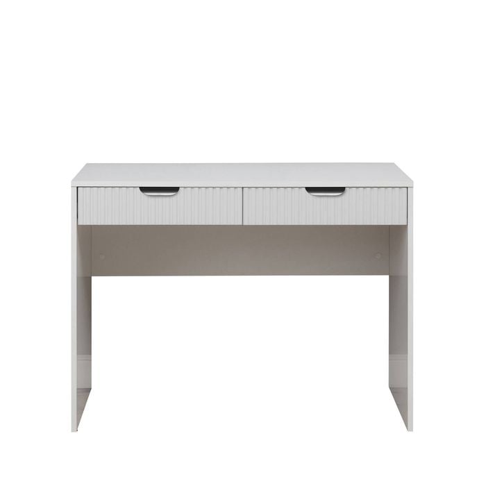 European Cabinetry White Fluted Pull Black Odessa Desk