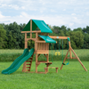Backyard Discovery Belmont Cedar Wood Play Centre Swing Set with Slide And Fort