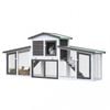 Advwin Rabbit Cage Hutch Chicken Coop 204x45x85cm Pet Playpen Enclosure Wooden Run