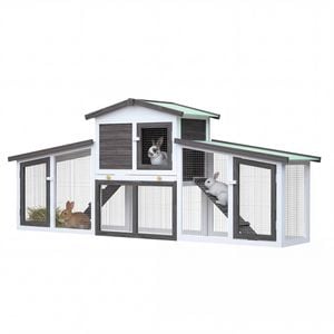 Advwin Rabbit Cage Hutch Chicken Coop 204x45x85cm Pet Playpen Enclosure Wooden Run