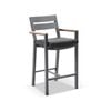 Outdoor Capri Aluminium And Teak Timber Bar Stool - Charcoal