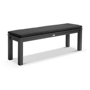 Bay Gallery Furnitire Santorini 1.5m Bench Seat Charcoal & Denim Grey Cushions