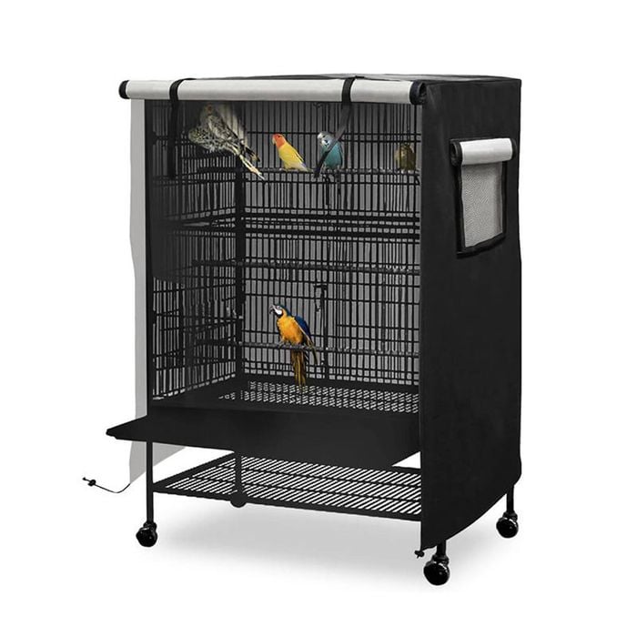 Catzon Waterproof Bird Cage Cover Washable Blackout Drape Universal-black