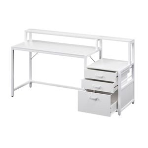Artiss Computer Desk Home Office Study Table Desks w/Drawers Open Shelf White 160CM