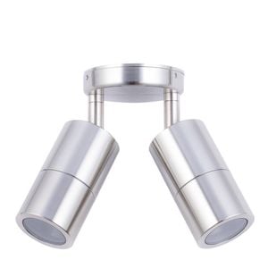 CLA Lighting MR16 Exterior Wall Pillar 2-Light Adjustable Spot Light (316 Stainless Steel) IP65