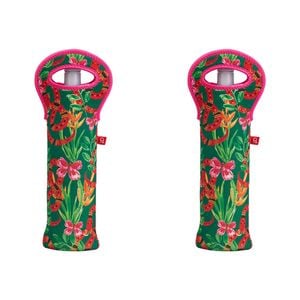 2PK Annabel Trends Neoprene Single Bottle Bag 14x38cm - Jungle Snake