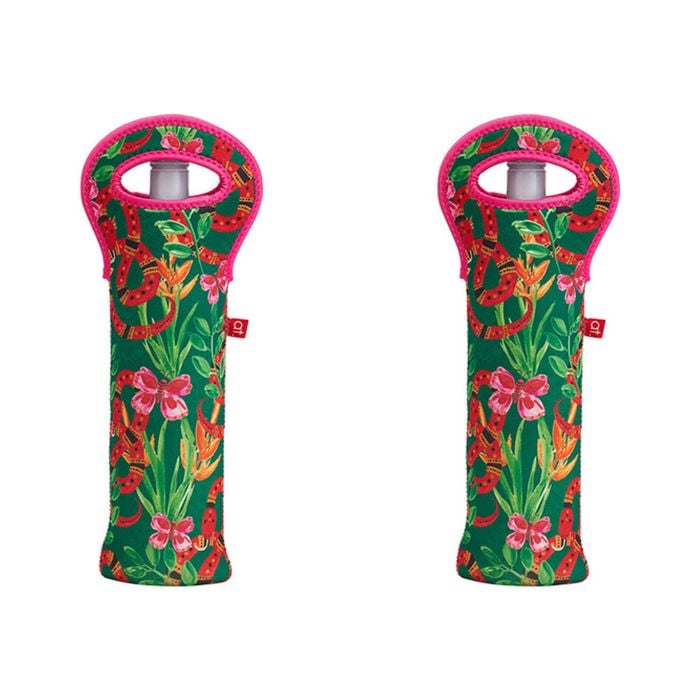2PK Annabel Trends Neoprene Single Bottle Bag 14x38cm - Jungle Snake